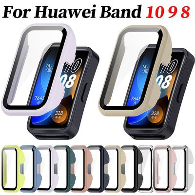 Glas+Hülle für Huawei Band 10 9 8 Gehärtetes Glas Displayschutzfolie Harter PC Schutz Stoßfänger für Huawei Band10/9/8 Zubehör