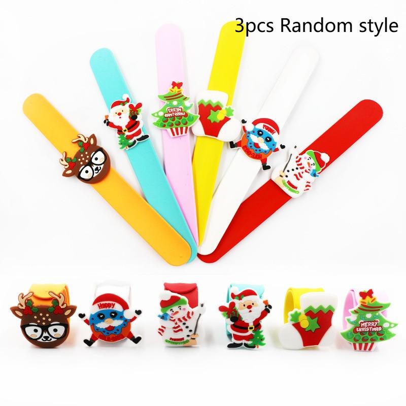 

3 шт. Рождественская силиконовая игрушка-хлопушка, сенсорные игрушки-непоседы пуш-поп для детей, наполнители для пакетов для вечеринок, подарок на день рождения