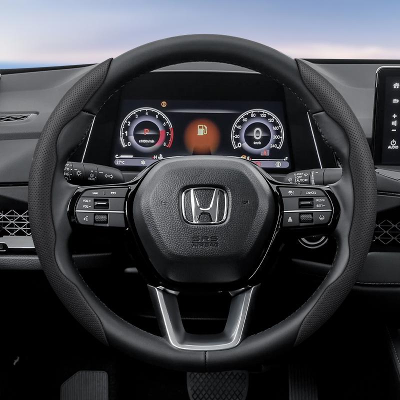 PLXI9 Suitable for Honda's Breathable Holes Leather Steering Wheel Cover Segmented Quick Release Design Non-Slip and Durable Civic Fit 8TAccord 9 10 