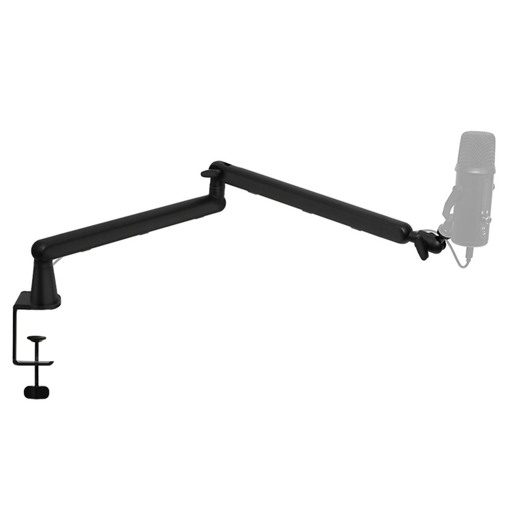 Mikrofonarmstativ for kondensatormikrofoner, Inkluderer 3/8" til 5/8" adapter, Bordmikrofonstativ med justerbar vinkel, Uttrekkbart, Sammenleggbart,