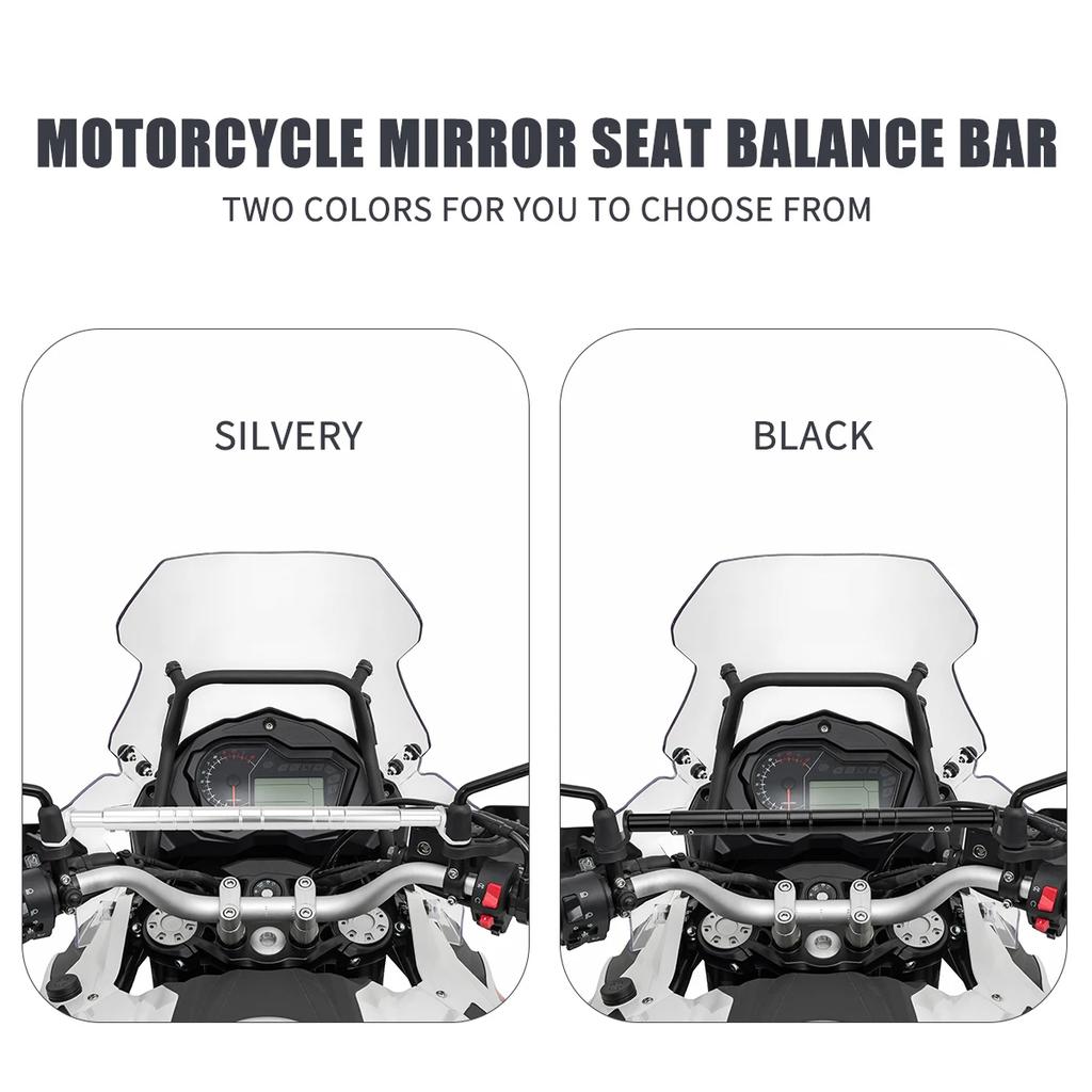 Universal Motorcycle Mirror Holder Balance Bar Scalable Adjustment Handlebar Headlamp Bracket For Motor Electric Bike