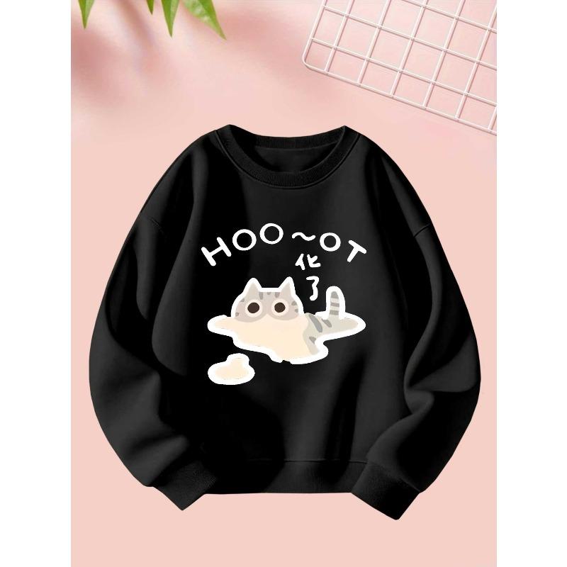 2025 9 29 Hoo Girls Autumn And Winter Fashion Sweatshirt Creative Christmas Elements Casual Long Sleeve Sweatshirt Round Neck