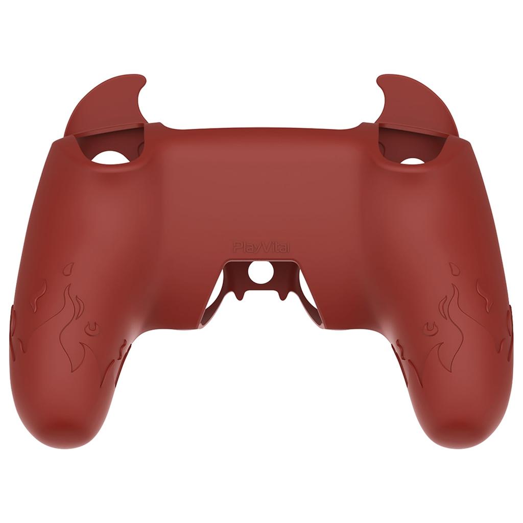 PlayVital Silikonový kryt pro PS5 Roztomilý kryt na ovladač Ochranná kůže s krytkami na palcové páčky Samolepky na touchpad Ovladač, (Demon Style) & [Hluboký