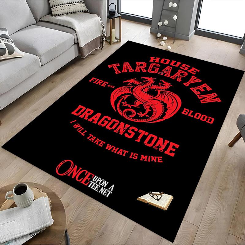 1pc House Targaryen Dragonstone Home Office, Durable Polyester Floor Mat with Easy, Office Decor, Urban Style, Nonslip Backing