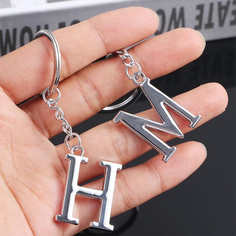 Ornaments 26 English Alphabet 26 Letter Keyring Car Key Rings Alphabet Keychain Letter Key Chains