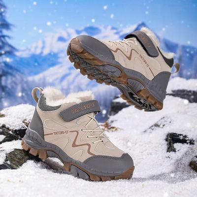 Botas de Invierno Antideslizantes con Garras de Acero para Niños Cálidas de Algodón para Niños Medianos y Mayores