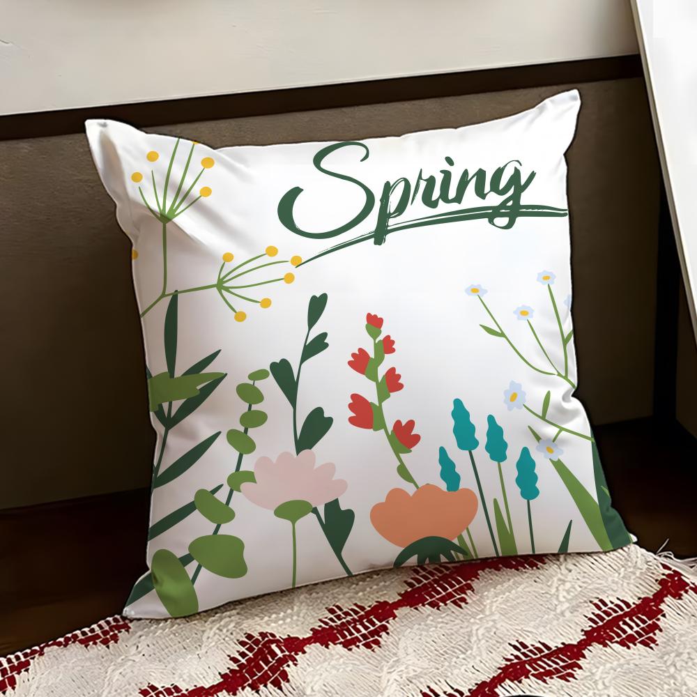 Spring Wildflowers Cushion Cover Reversible Soft Durable Pillow Cover Home  Car MultiScene Use for Daily Comfort