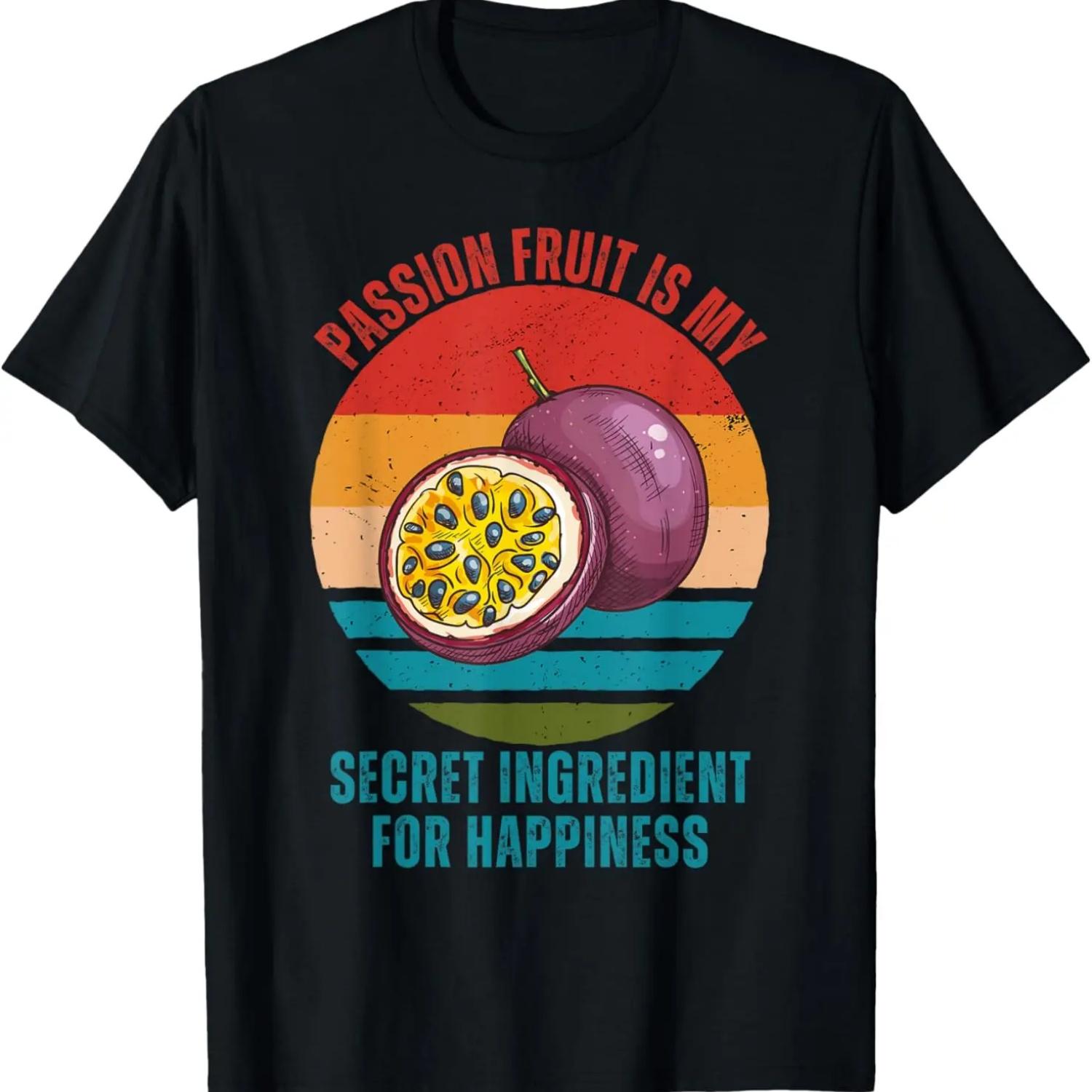 

Vintage Passion Fruit Is My Secret Ingredient For Happiness T-Shirt XXXXXL чорний