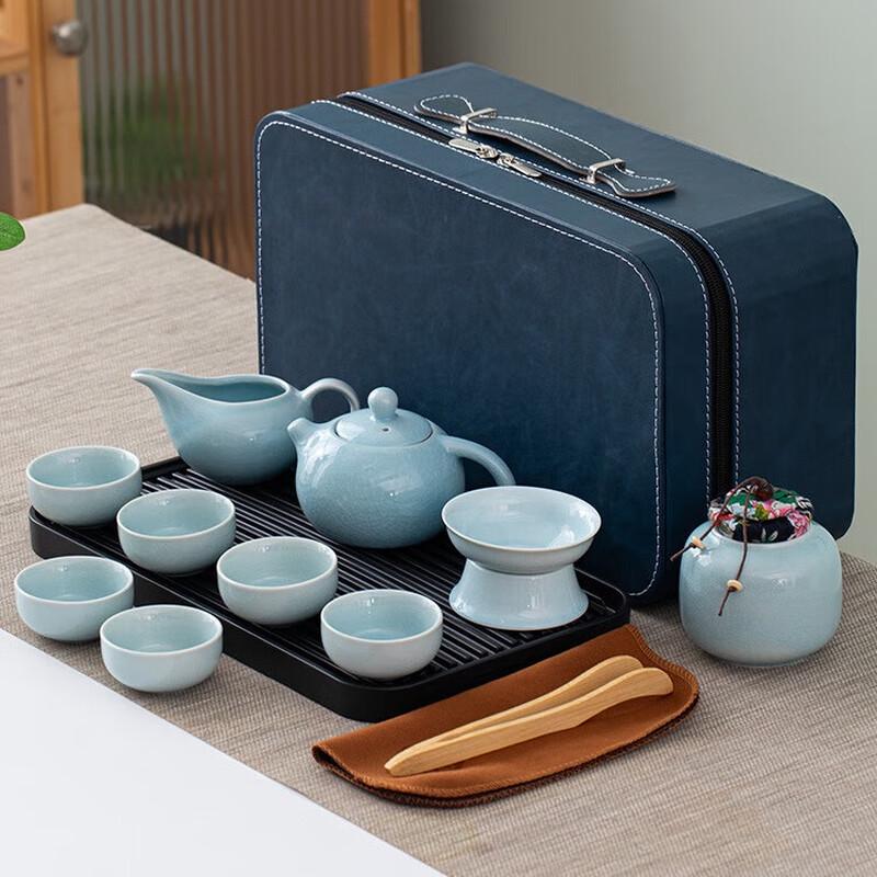 OIMG Portable Ge Ware Kung Fu Tea Set with Travel Bag