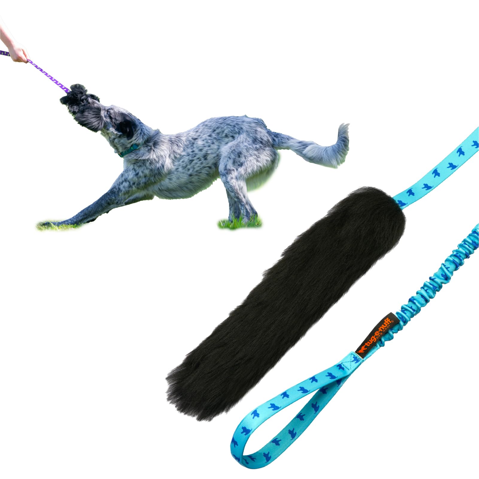 

Dog Toy Sheepfur Bungee Chaser Blue Pull Toy Genuine Product Tug-E-Nuff 9752-BP-BK синий