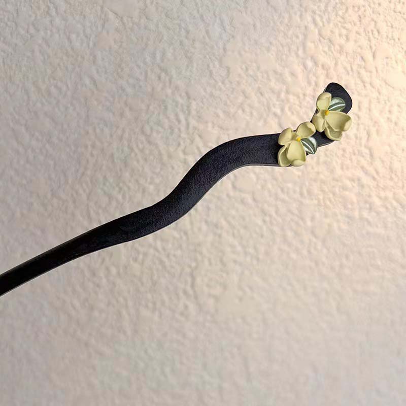 

Винтажная черная деревянная заколка для волос с кисточкой в виде цветка для женщин. Заколки для волос в новом китайском стиле. Палочки для волос. Аксессуары для волос. Подарок.