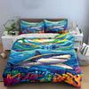 Sharks, fish, coral reefs. Bedding sets Duvet cover sets Duvet covers Pillowcases(1*Duvet Cover 2*Pillowcases without duvet insert)