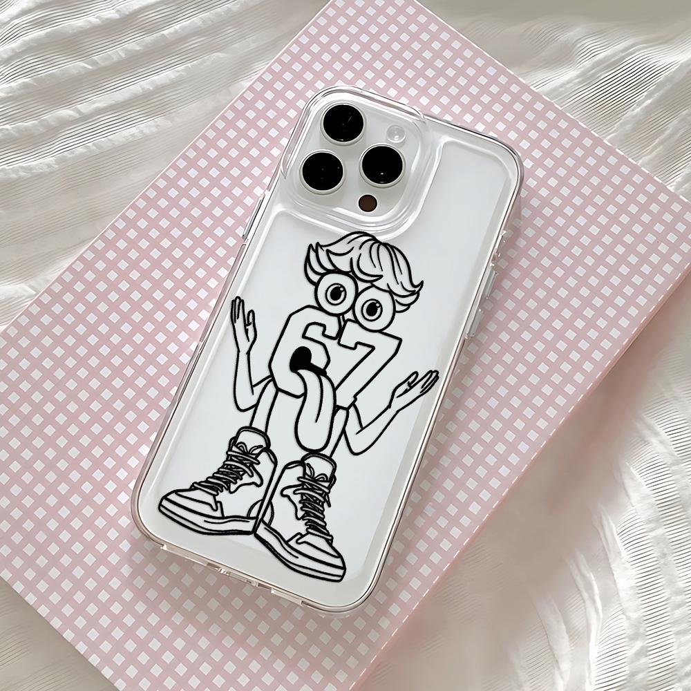 Phone Case For Bold Number 67 Graphic iPhone 17 16 16e 15 14 13 12 11 Mini Pro Max X XR XSMax 8 Air Plus Transparent Back Cover