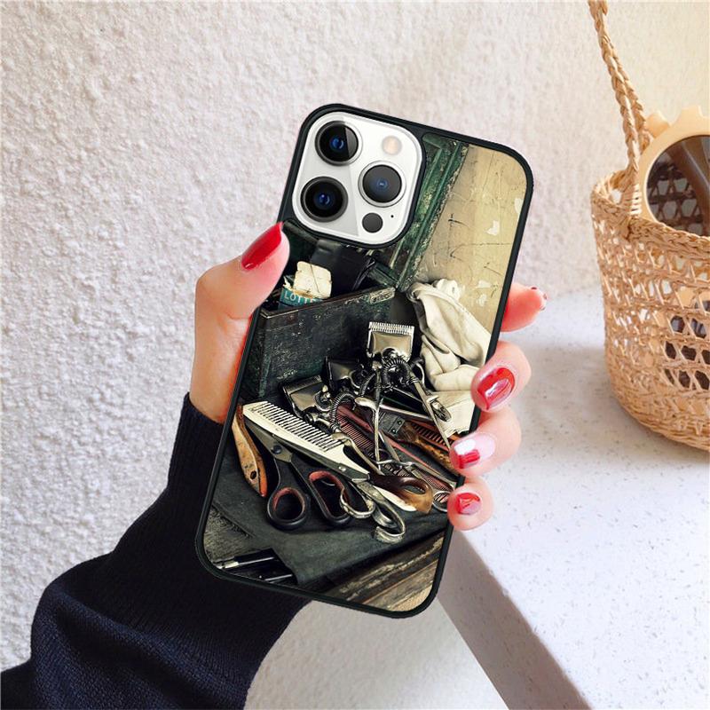 Barber Scissors Hairstylist Salon Phone Case for iPhone 17 Air 16 Coque 15 14 12 13 PLUS 11 PRO MAX Back Cover Fundas Shell