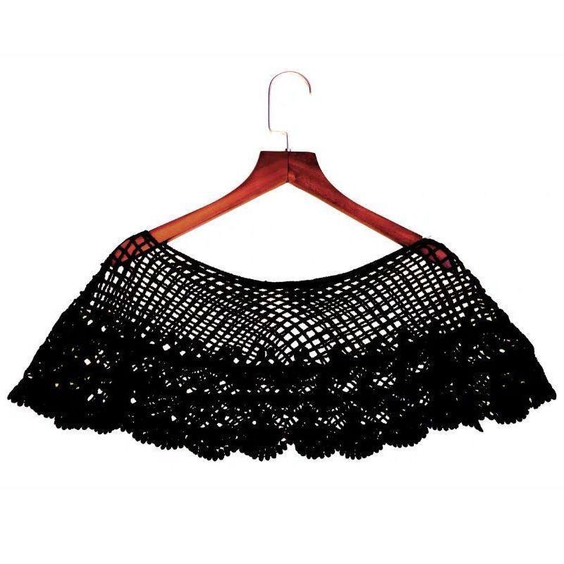 Summer Knitted Hollow Thin Lace Fake Collar Shawl Pullover Short Suspender Skirt False Collar Detachable Collars Sun Protection
