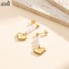 Effie Queen Stainless Steel 18k Gold Heart Style Pearl Drop Earrings Romantic Jewelry for Women Wedding Party Casual Gift STPE01