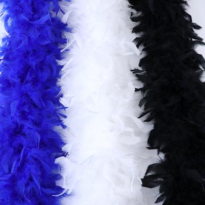 DIY 130g Nadýchaná bílá krůtí boa 2 yardy Velký marabou Šála pro karneval Svatba Večírky Ozdoba šatů Kostým Šicí lem