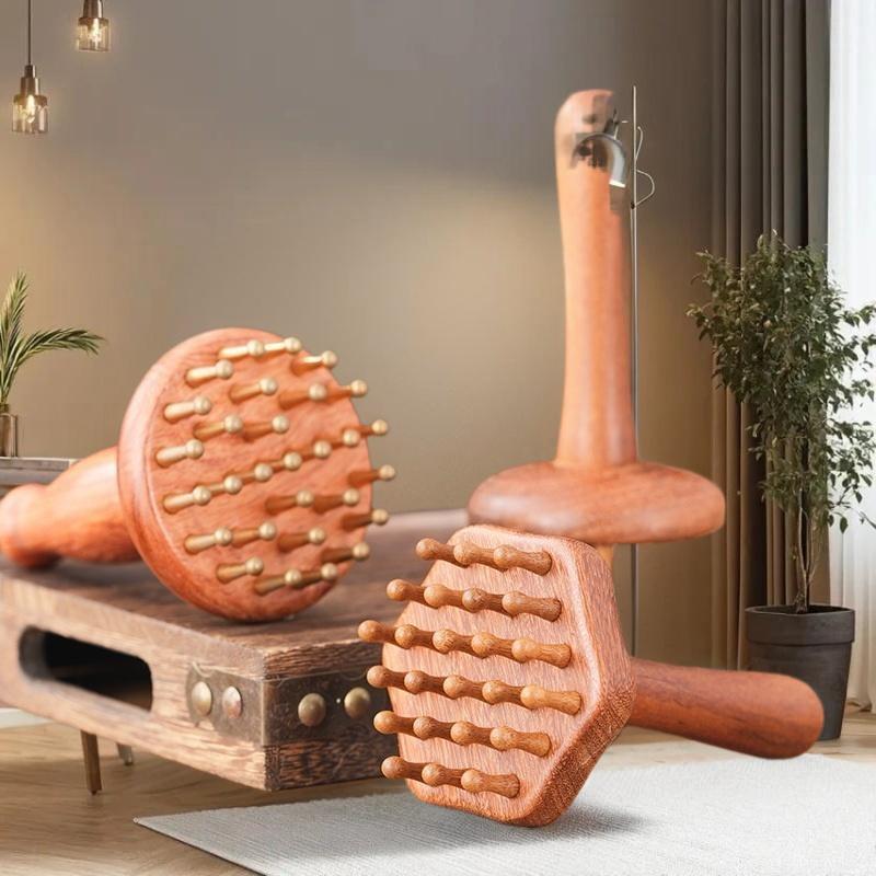 Tragbares Sandelholz Gua Sha Massagegerät Kopf Hals Bein Körper Meridian Massagegerät Lymphatisches Muskelrelief Schmerz Tiefengewebsmassage