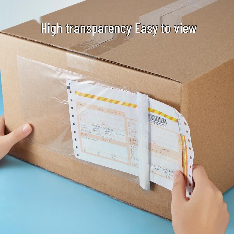 A5 Transparent Adhesive Waybill and Document Sticker Bag for Logistics