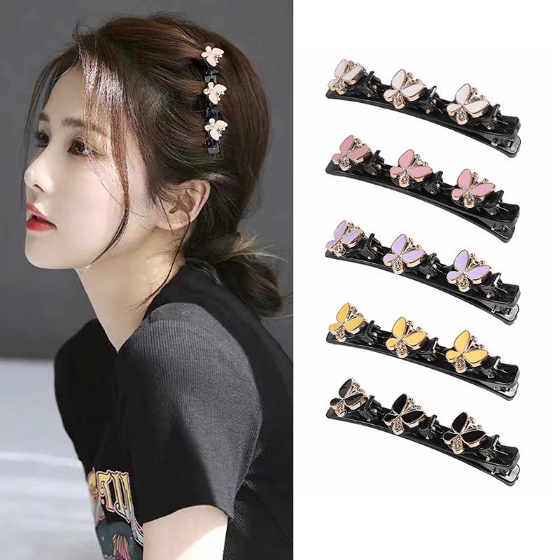 Trendy European & American Braided Hairpin Set: Floral and Bangs Clips
