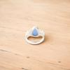 Dark Blue Cat's Eye Gemstone 925 Stamped Silver Jewelry Handmade Pear Shape Ring RR-59-40
