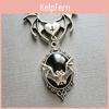 Gothic Vampire Bat Pendant Necklace With Silver Cross Chain For Party Wear