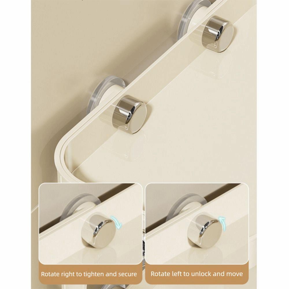 Double-Layer Bathroom Storage Rack Suction Cup Waterproof Shower Storage Holder Large Load Bearing Side Hooks