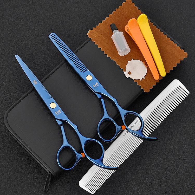 Fire Craftsman Hair Scissors Set Flat Cut Straight Head Bangs Scissors Professional Haircut Scissors Tooth Scissors Thin Cut Broken Hair Tools
