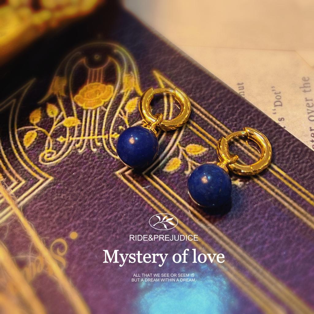 Lapis Lazuli Huggie Hoop Earrings Hoop Earrings Royal Blue Gemstone Earrings  Filled Hoop Earrings for Women