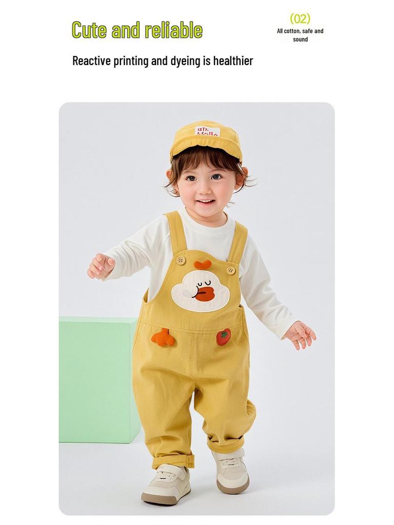 Dudu Family 100% Cotton Kids Spring Overalls: New Baby Jumpsuit for Boys