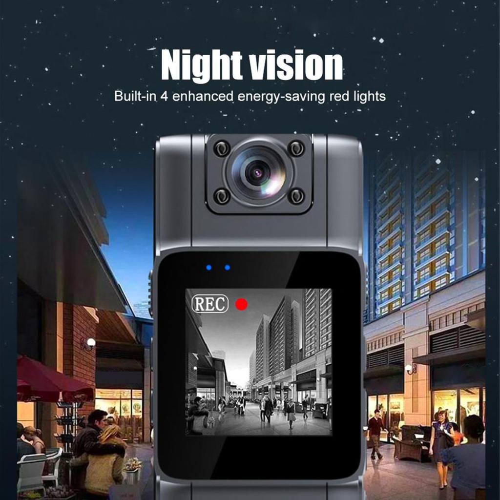 Body Camera Video Recorder, 1080P Portable Police Body Camera with Night Vision, Small Portable Camera with 180° Rotating Lens Sports & Action Cameras