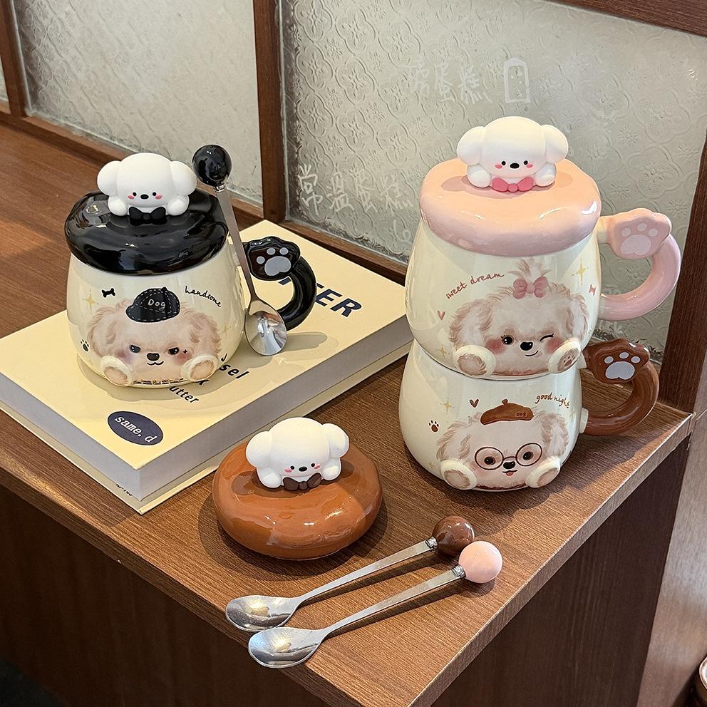 Puppy Mug High Value Ceramic Cup Cute Water Cup Female Couple Home Coffee Breakfast Cup Children