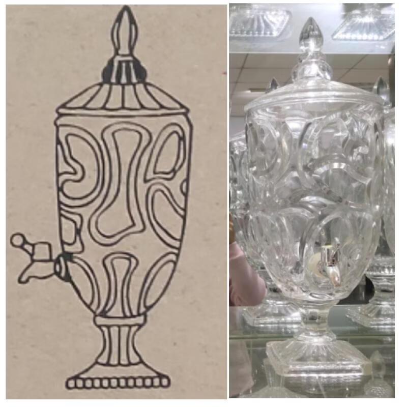 

Retro Embossed Glass Beverage Dispenser with Faucet