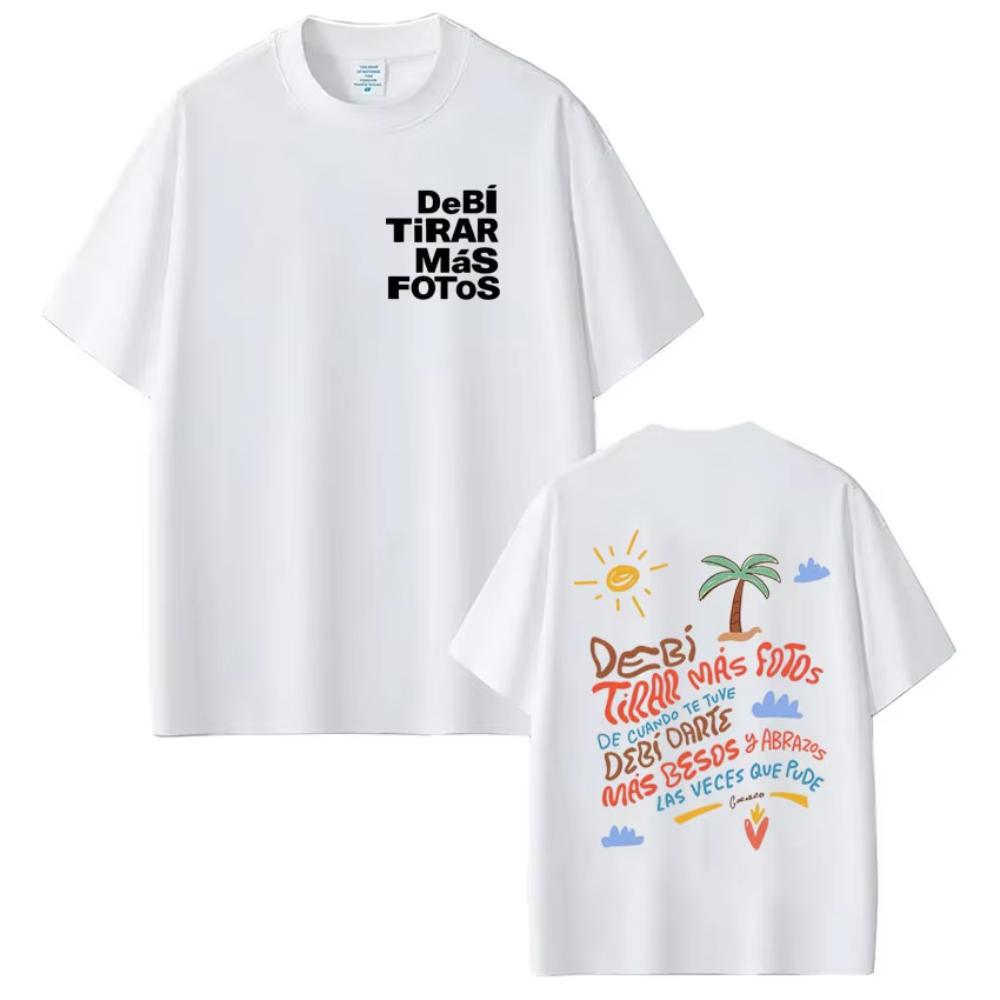 Washed Vintage T Shirt Exclusive NO.1 Rapper Bad Bunny Debi Tirar Mas Fotos DTMF T-shirts Mannen Vrouwen Kleding Mode Hip Hop Korte Mouw Oversized T-shirt S