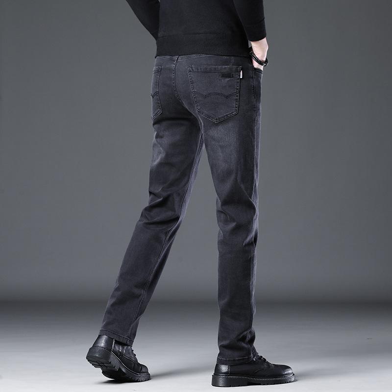 Loose Youth Straight Men's Slim New Large Size Casual Elastic Trendy American Autumn And Winter Jeans For Men