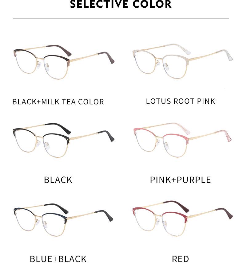 Trendy Cat-Eye Glasses for Women with Anti-Blue Light and Anti-Radiation Prescription Lenses