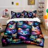 Colorful Swirling Cat Faces. Bedding Sets Duvet Cover Sets Duvet Covers Pillowcases(1*Duvet Cover 2*Pillowcases Without Duvet Insert)