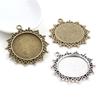 New Fashion 5pcs 25mm Inner Size Antique Bronze and Antique Silver Plated Pattern Cameo Cabochon Base Setting Charms  Pendant