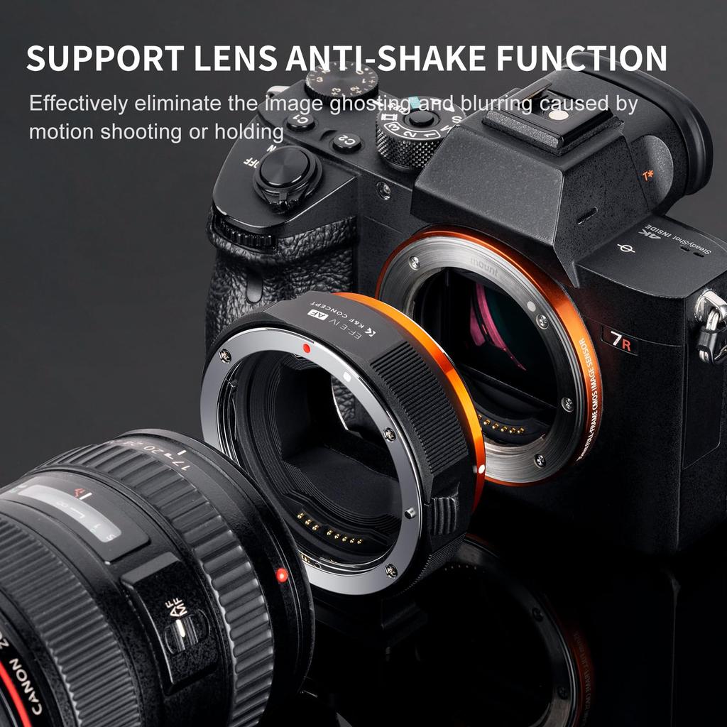 CONCEPT Mount Adapter for Canon EF Mount Lenses to Sony E Mount NEX Lens Conversion Electronic Mount Adapter with AF Adjustable and Image