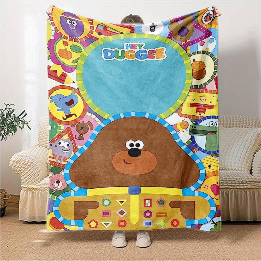 Hey Duggee Theme Printed Blanket - Perfect for Couch, Bed, Travel & Outdoor Use | Machine Washable, Cozy & Durable.