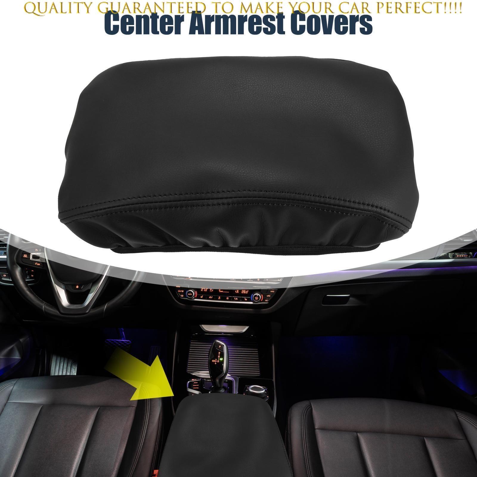 Black Microfiber Leather Armrest Protector Accessories Cover for BMW X3