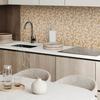 Pack of Ready-to-install Vinyl Tiles with Printed Leaves On Textured Background 9x30x30 Cm