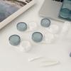 Cherry Blossom Powder Contact Lens Case Blue Cosmetic Lens Container Portable Travel Set Spectacle Case Storage Lens