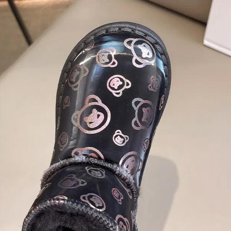 Girls' Snow Boots New Winter Soft Soles with Wool Thickened Princess Shoes Children Boys Cotton Shoes