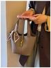 Trendy Cross-Buckle Bucket Bag: Versatile, High-End Fashion Handbag