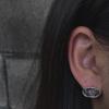 BLACK QUARTZ ELLIPSE EARRINGS