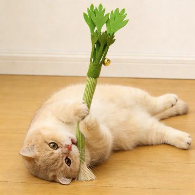 Self Playing Cat Chew Toys Catnip Molar Stick Teeth Cleaning Bite Squeaky Interactive Cat Toy Non-toxic Sturdy