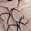 Funny DIY Fake Harness Thigh High Stockings Gothic Punk Cross Bandage Leg Rings Long Straps Hot Pole Dance Clubwear