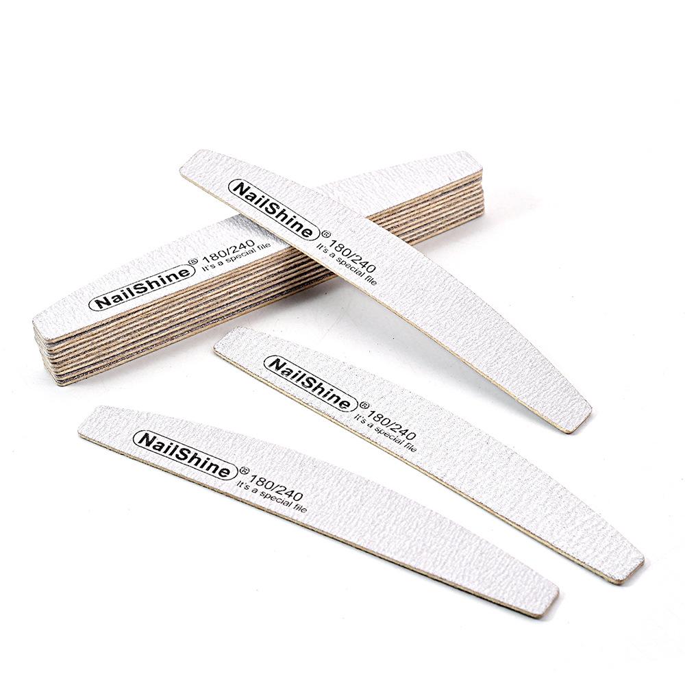 Gray Half-Moon Washable Nail File with High-Grade Sandpaper for Shaping and Manicures