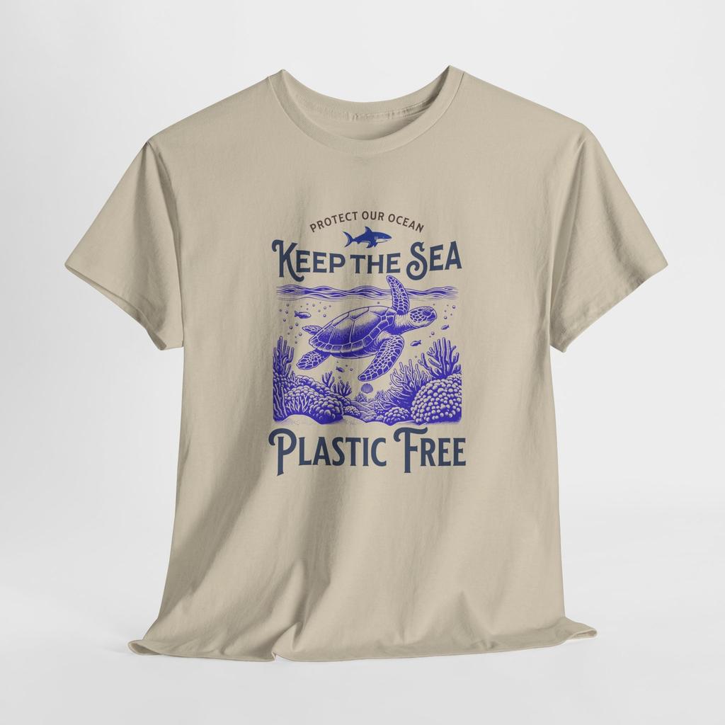 Keep The Sea Plastic Free Turtle Swimming Tshirt Save The Ocean Woman Man Summer Fashion Casual Cotton Graphic T Shirts